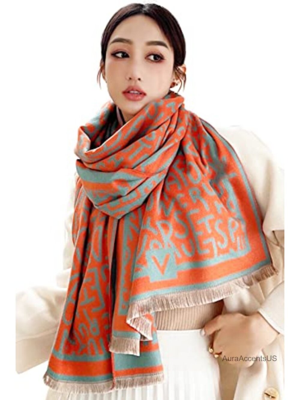 Womens Pashmina Shawl Wrap Scarf Oversized Reversible Stole